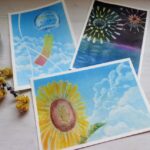 【8/20(火)定期WS受付中】【子供会出張WS受付中】涼を感じるパステルアートの夏絵柄